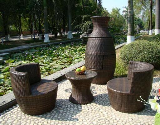 outdoor furniture rattan stacking flower vase sofa set-16059
