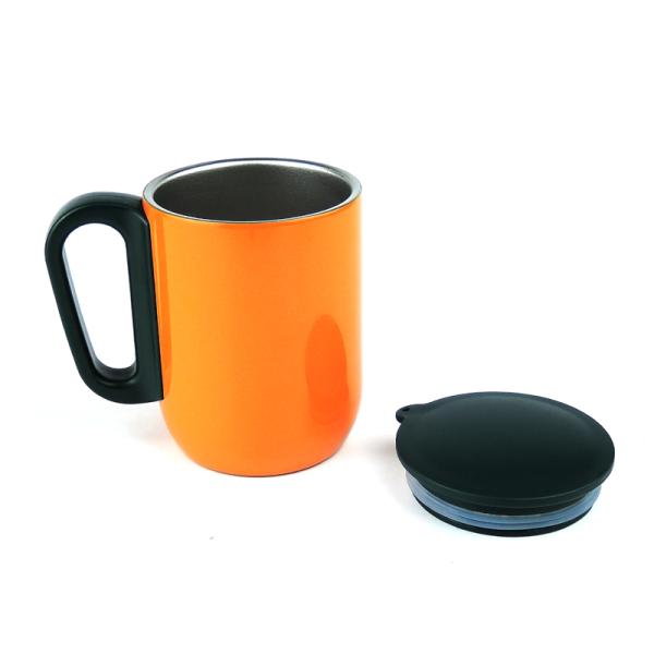 Double Wall 304 Stainless Steel Tea Mug Hand Grip For Climbing Camping