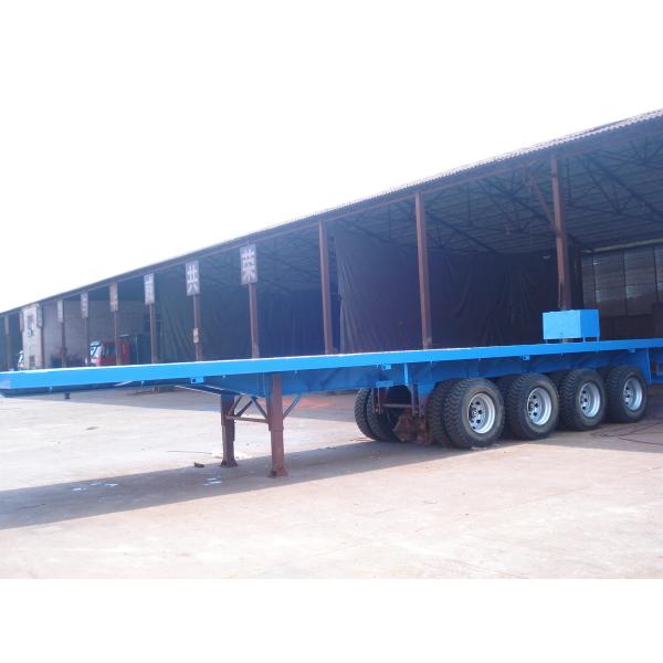 Container Loading 4 Axle Semi Trailer , 50 Tons 60 Ton 45 Ft / 40 Foot Flatbed Trailer