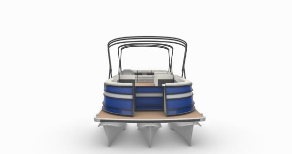 Blue White Panel Pontoon Boat with Four Side Sofa Seating for 18-22 People Luxury Leisure and Party Use