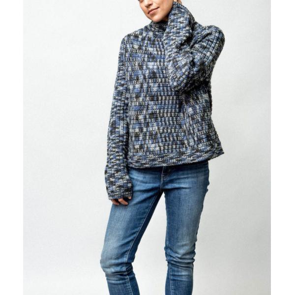 WOMEN'S 30% WOOL/70% ACRYLIC SPACE DYED KNITTED SWEATER