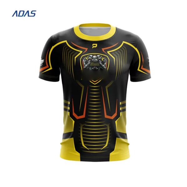 Custom Sublimation Transfer Print Esports Team Jersey Gaming Shirt Wear Dyed Fabric