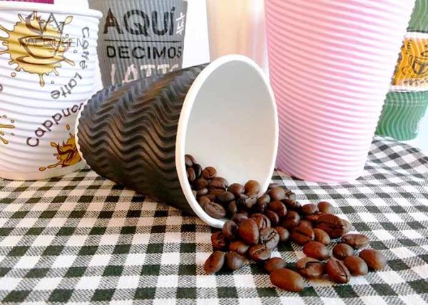Insulated Coffee 12 Oz / 20 Oz Paper Cups For Hot Drinks Customized Sizes
