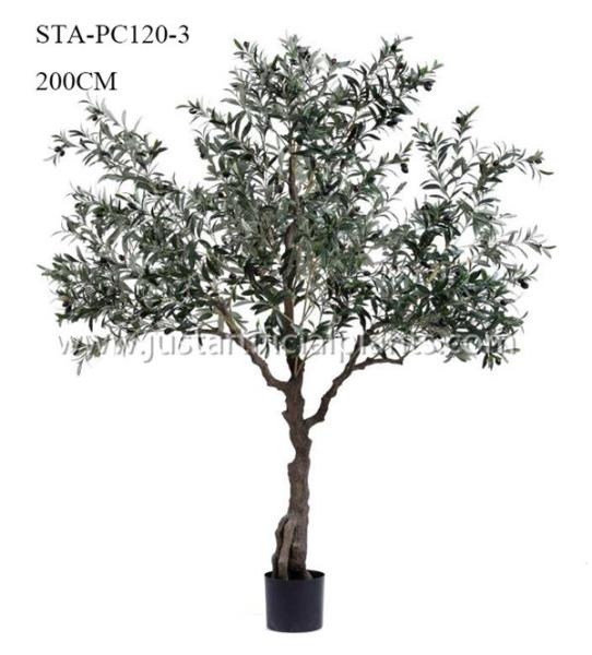 Da folha superior artificial da oliveira das plantas cor vibrante 200CM nenhum aparamento