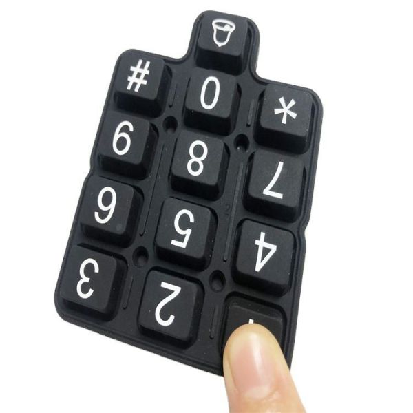 Customizable Screen Printed Conductive Carbon Pellets With Durable Silicone Rubber Buttons