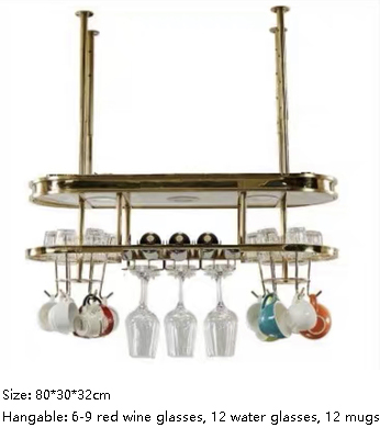 Acrylic Bar Gold Wine Holder Glasses Racks Storage Stainless Steel frame