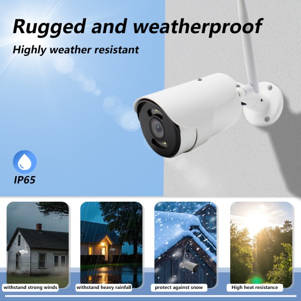 5MP Outdoor WiFi Security Camera, Eseecloud APP Remote Viewing, IP66 Weatherproof, Smart Motion Detection, Built-in Siren & Microphone, Dual Mode Night Vision Home Surveillance Camera