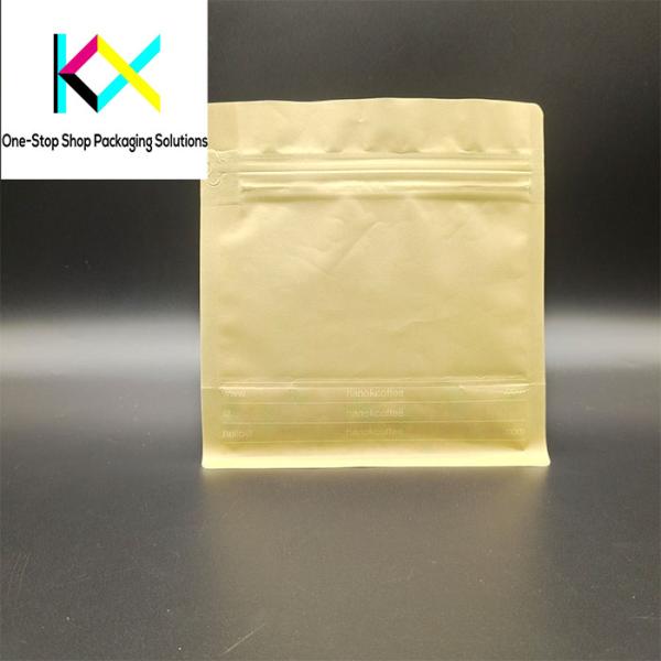 Customized Logo Flat Bottom Box Pouches Recyclable Coffee Bags With Valve 130um