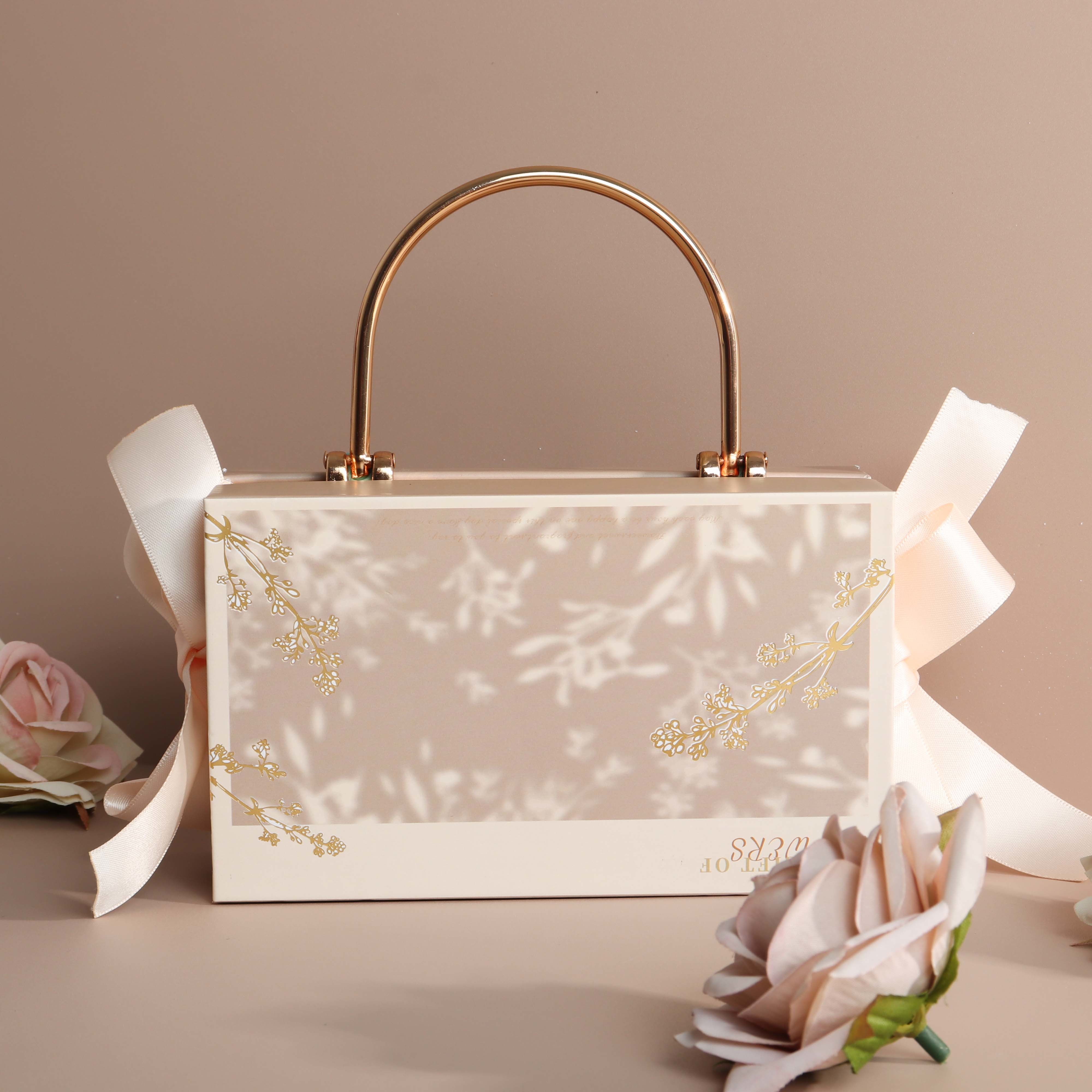 Luxurious Metal Handle Matt Printed Wedding Gift Box Manufacturer Wholesale