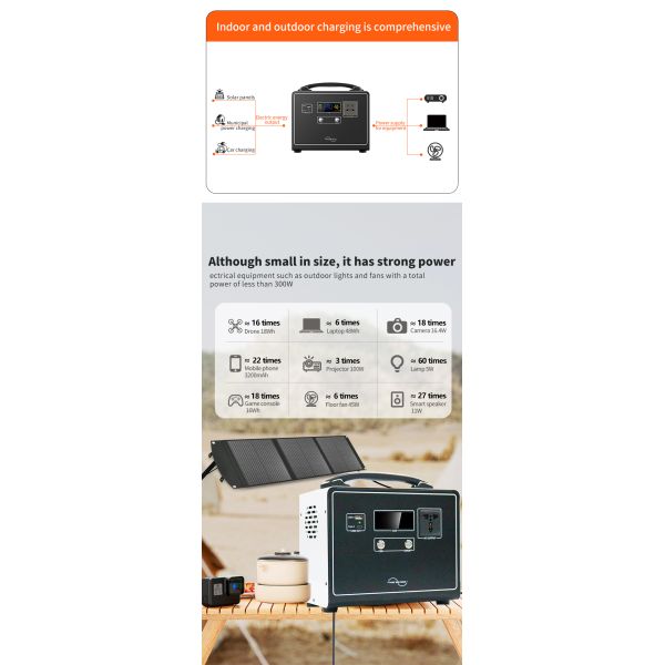 300W Camping solar energy generator  Modified Sine Wave For Emergency Power Backup