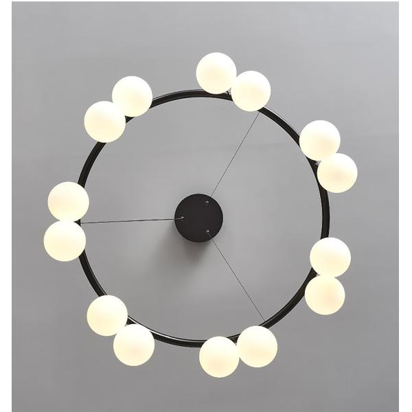 Свет СИД нордического простого творческого шарика столовой комнаты прожития выставочного зала вишни привесного светлого черный стеклянный