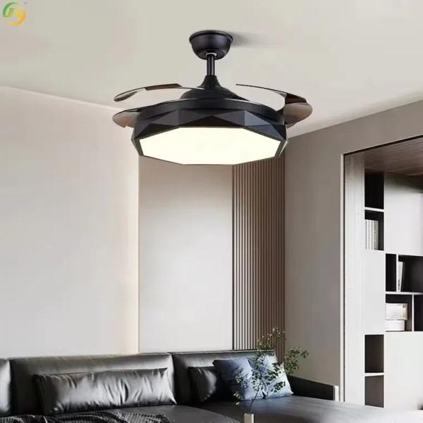 Современный простой гостиная спальня столовая потолок фан свет с светодиодным электрическим вентилятором люстра дома вентилятор свет
