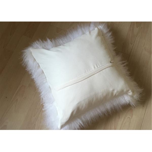 GENUINE MONGOLIAN SHEEPSKIN LONG CURLY LAMB WOOL FUR CUSHION COVER 40CM