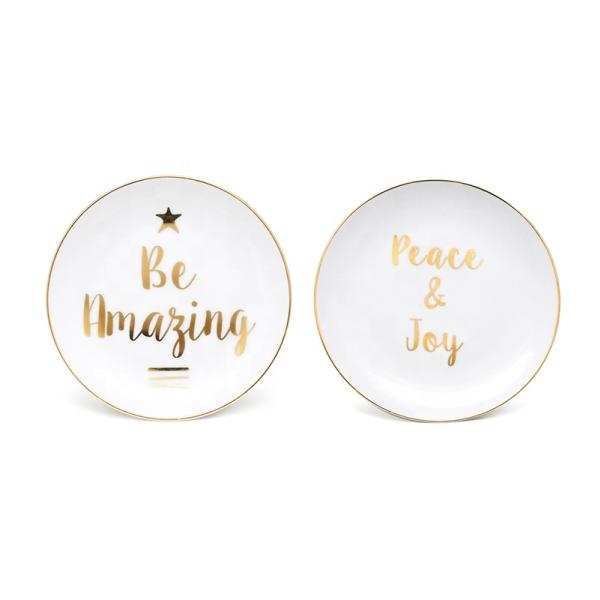 Сладкий белый на заказ Керамическая плита Печать дизайны Керамическая плита на Рождество