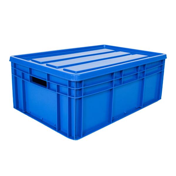 Customized Logo Plastic Turnover Crates with Lid for Heavy Duty Storage and Transport