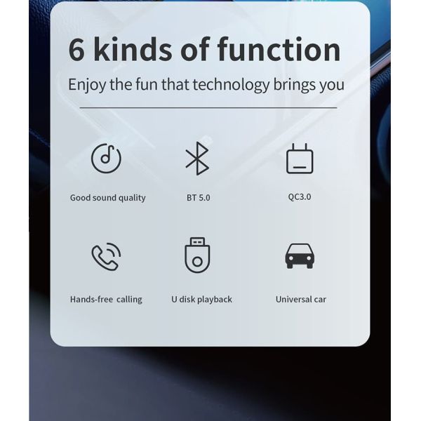 PD18W Car FM Transmitter Fast Charging Bluetooth Hands Free FM Transmitter