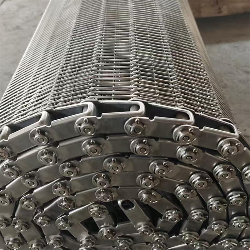 SS304 Chain Link Eye Flex Stainless Steel Wire Mesh Freezer Belt 1.5-3.0mm Chain Edge for IQF Cooling