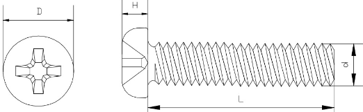 M5 Cross Recess Round Head Nylon Screws White Plastic Fastener