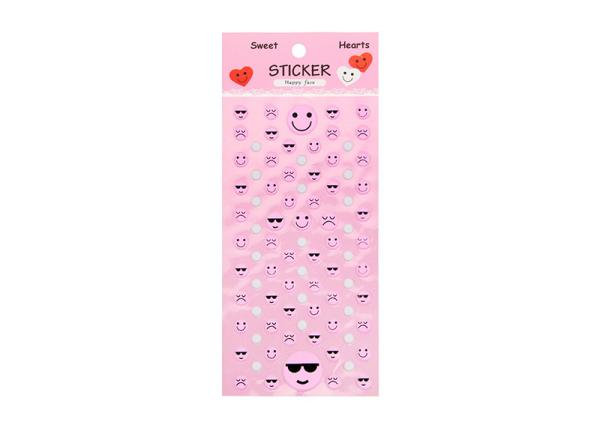 Happy face 3D embossing puffy sticker kids sticker printing for promotional gifts