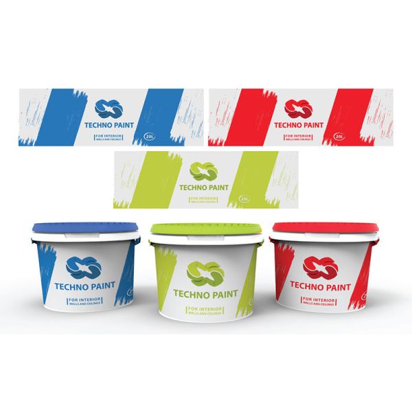 Gelebor Custom Printing Self Adhesive Paint Bucket Sticker Packaging Labels