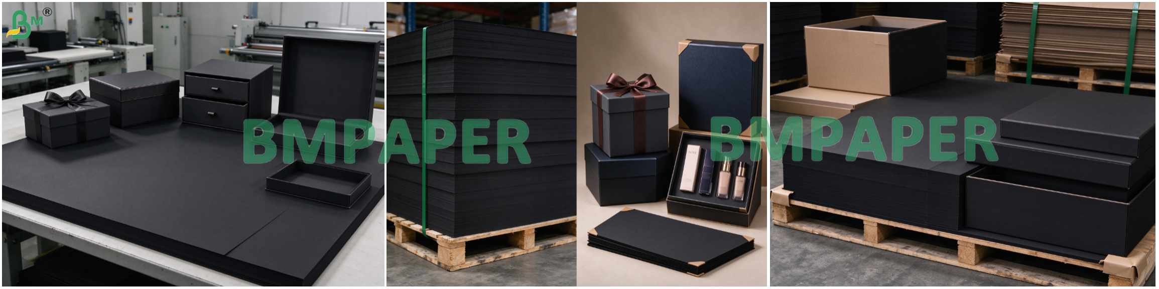 Cartulina Negra Black Core Black Cardstock 1.2mm 1.5mm For High End Gift Boxes