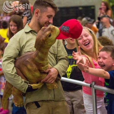 Holiday Party Lifelike Baby Dinosaur Puppet With Rust Proof Steel Frame Inside