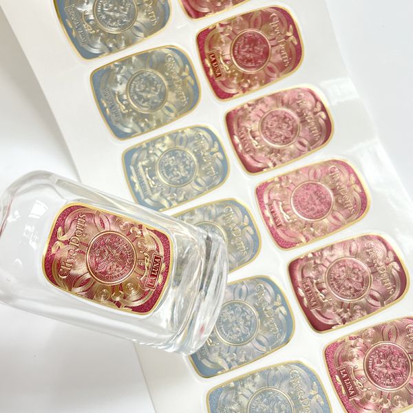 Custom Embossed Hologram Logo Design Gold Stamping Sticker 50ml Fragance Candle Sticker Perfume Bottle Label Sticker 3d 2025