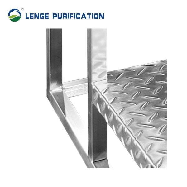 Clean High Quality Stainless Steel Two Step Ladder with Anti-slip Pattern Anti-Corrosion Design