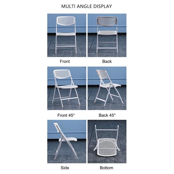 Foldable White Metal Plastic Stackable Chairs for Outdoor Hotel Garden Party Banquet Events