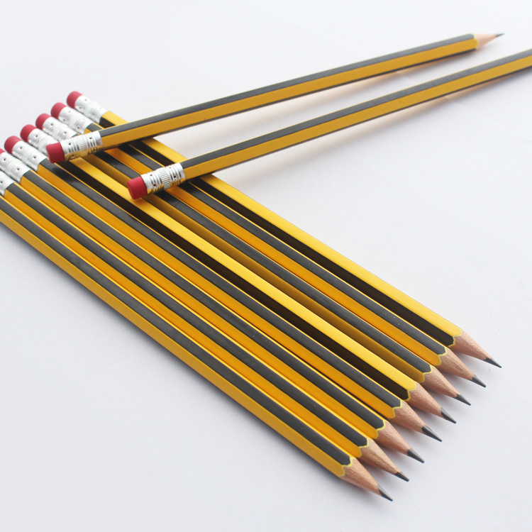 Factory Price presharpen Hb Pencil 10pcs Wood 2hb Pencil with Red Eraser