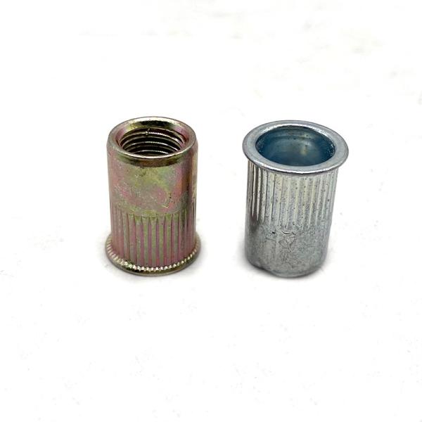 Flat White/Yellow Zinc Plated Carbon Steel Threaded Blind  Rivet Nuts