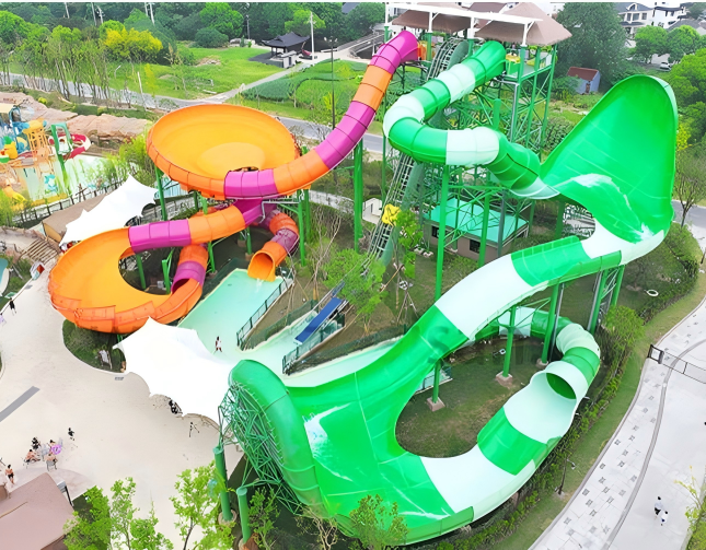 Interstellar Spiral Giant Wave Roll Water Park Slide Combined