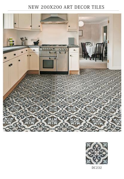 Carreaux en céramique pour le salon et 200x200mm pour la cuisine