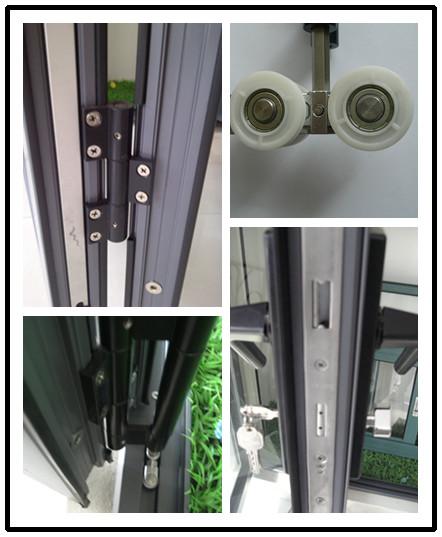 Multi - portas de dobradura de alumínio do painel para a dobradura exterior plissada eficiente da porta de tela da dobradura da malha da energia residencial