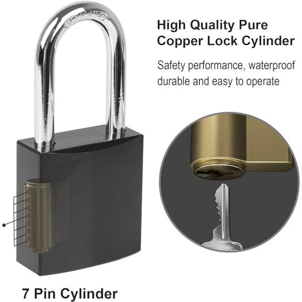 Long Shackle 40mm Heavy Duty Industrial Safety Padlocks Outdoor Weatherproof Aluminum Keyed Alike School Gym Locker Colorful