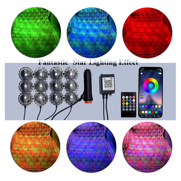 Светов автомобиля атмосферы прокладки СИД лампы атмосферы RGB удаленные внутренние 5050 с радиотелеграфом музыки ПРИЛОЖЕНИЯ