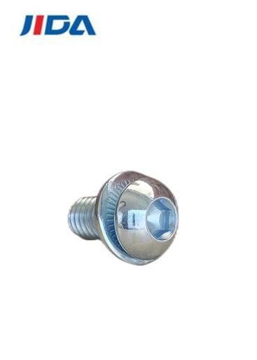 M6 x 12.6mm Grade 8.8 Hex Washer Screw Flat Round Head Allen Bolt