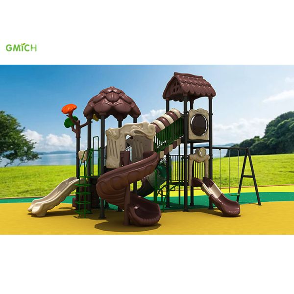 Oem Outdoor Playground Equipment Children Slide With Swing High Security