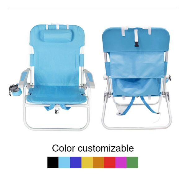 61x70.5x89cm Aluminum Folding Beach Chair 3.65kg Folding Backpack Beach Chair