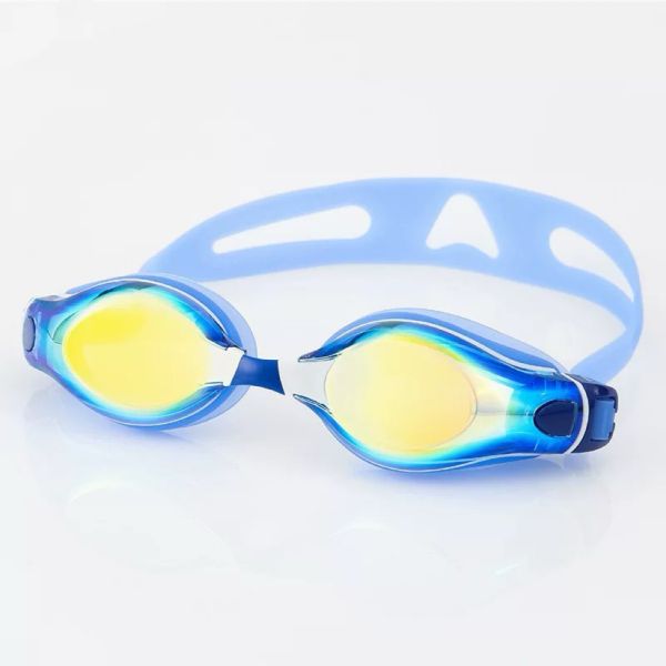 100% Silicone Adult Swimming Goggles With Anti Fog Wide Vision Adjustable For Racing