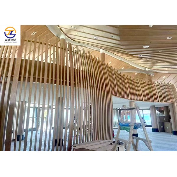 Wood Grain Aluminum Battens for Ceilings, Decorative Aluminum Square Tubes, Spray-Painted & Baked-Enamel Aluminum Battens, Partition Aluminum Battens, Curved Aluminum Batten Profiles