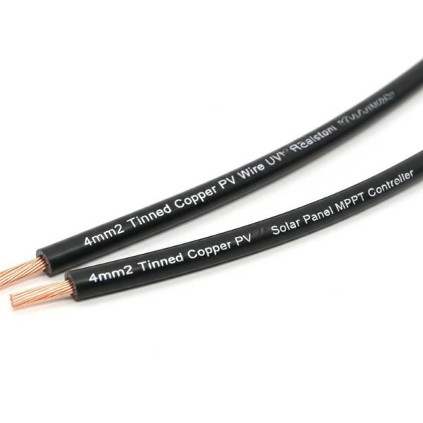 4mm2 a étamé résistant UV de fil de cuivre de picovolte pour le contrôleur du panneau solaire MPPT
