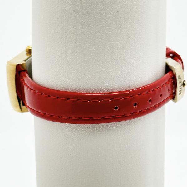 Красный кожаный ремень Леди кварцевые часы Мода кварцевые кожаные ремни наручные часы