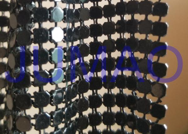 Black Interior Metal Fabric Cloth , ​Lightweight Metal Mesh Fabric Curtain