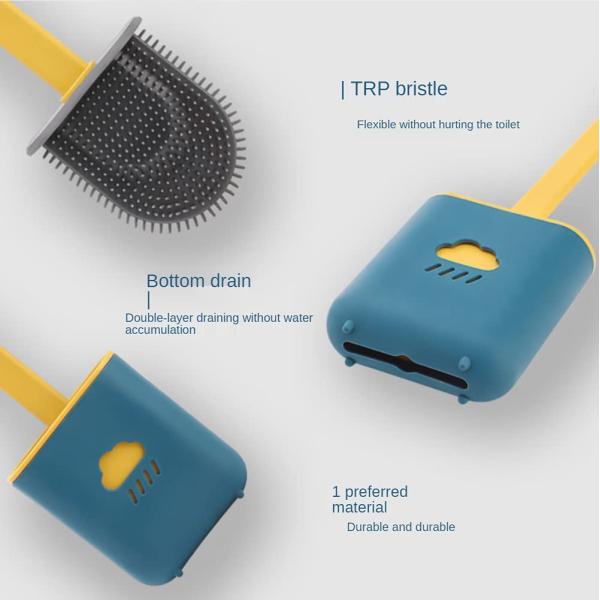 щетка туалета гибкого трубопровода силикона 14.96in плоская резиновая с ручкой TPR держателя длинной