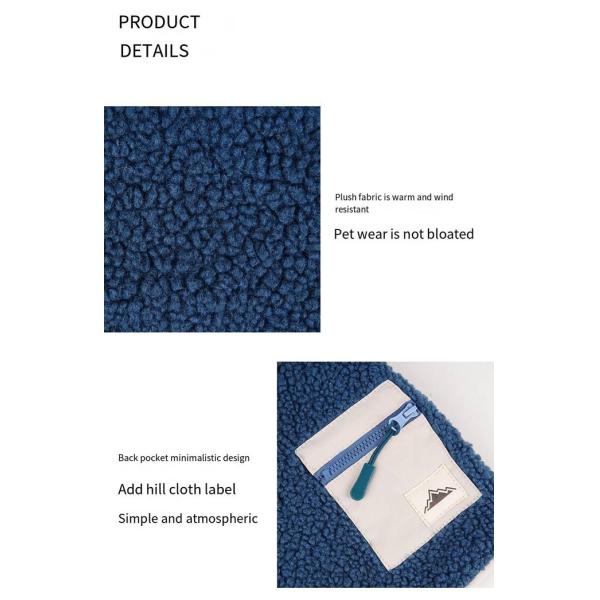 Полярный шерсть домашний животный казуальный жилет с задним карманом Зимняя одежда