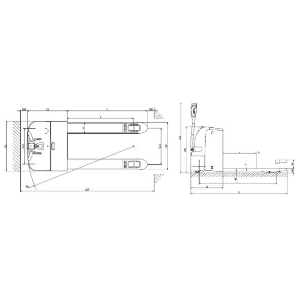 2 Ton Electric Pallet Truck Pedestrian Rated Traction Lifting Height 200mm