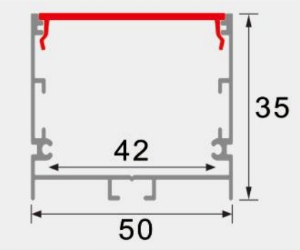 LEDCORP® Aluminum Profile for LED Linear Light in Surface Mounted Design for office lighting