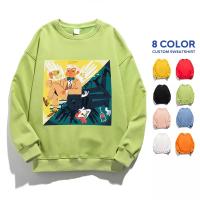 Moletom com manga regular e gola redonda tamanho personalizado tingido liso