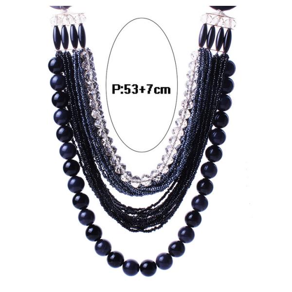 Retro fashion bohemian handmade beads multi-chain necklace clavicle
